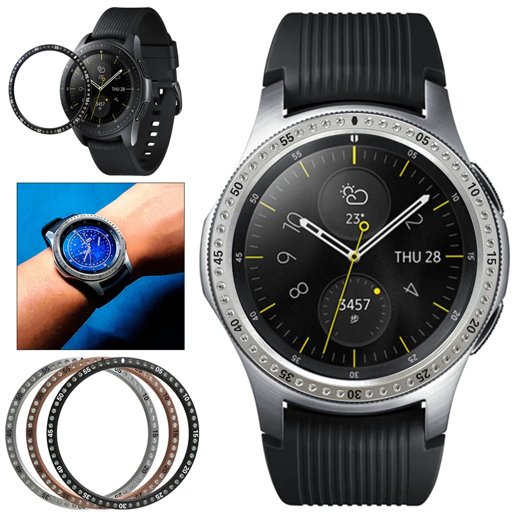 Чехол для часов, украшение для samsung Galaxy Watch, 42 мм, кольцо, клейкая крышка, против царапин, кристалл, бриллиант, прочный, высокое качество, подарки