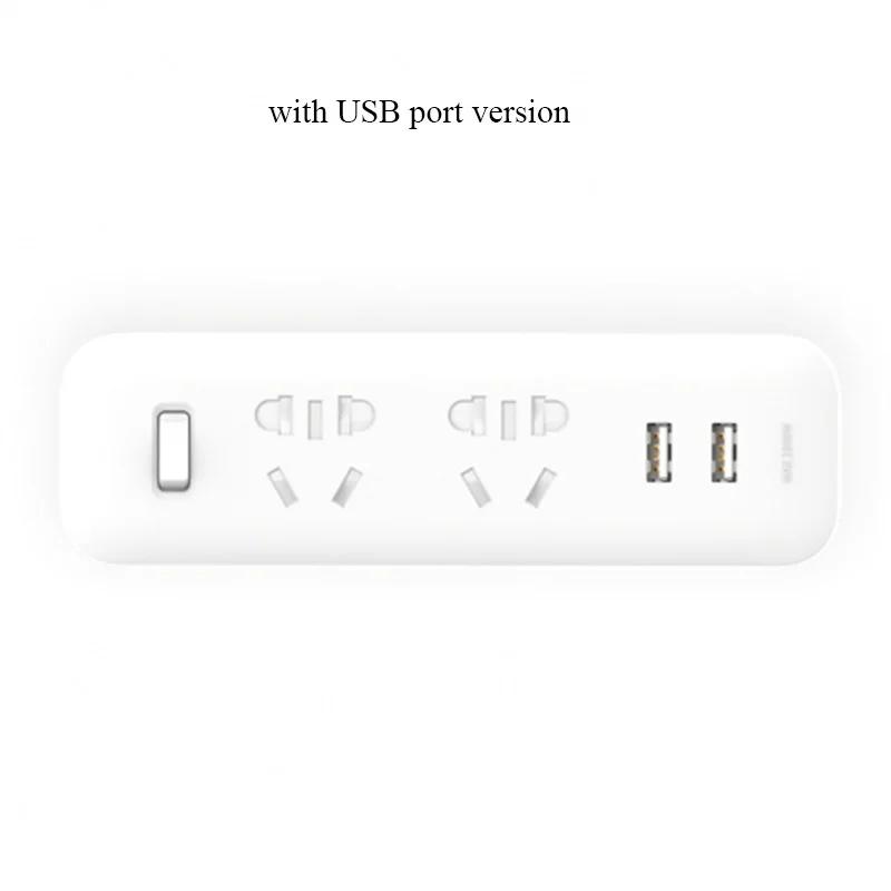 with usb Xiaomi Mijia силовая полоса розетка конвертер портативный адаптер пробки для домашнего офиса 5 в 2.1A 2 USB быстрая зарядка - Цвет: with usb