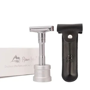 Ручная Безопасная бритва River lake, закрытое бритье, классическое двойное лезвие для мужчин, регулируемый двойной лезвие, прямой нож для бритья