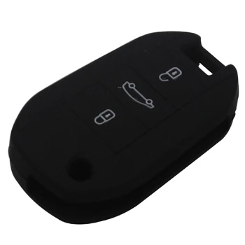 black Чехол для ключей с 3 кнопками для peugeot 3008 208 308 RCZ 508 408 2008 407 307 4008 - Цвет: black