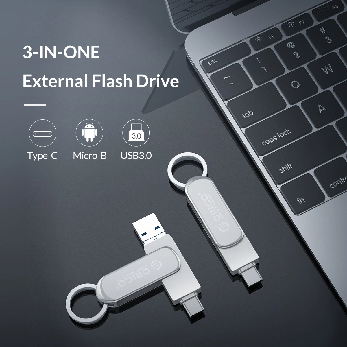 ORICO 3в1 64G 32G u-диск USB флэш-накопитель с функцией OTG type C Micro B USB3.0 интерфейс флэш-диск для компьютера мобильного телефона