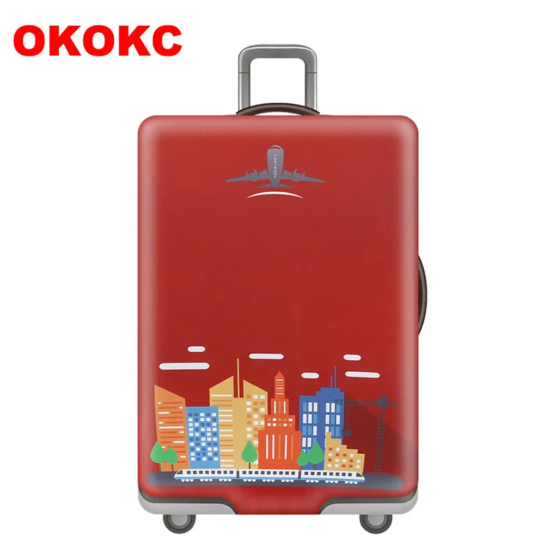 

OKOKC Красный Эластичный чехол для чемодана для путешествий подходит для чемодана на колесиках от 18 до 32 дюймов пылезащитный чехол Аксессуары...