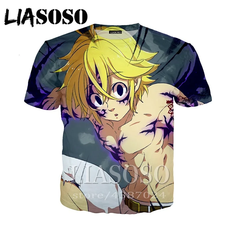 LIASOSO/женское аниме The Seven Deadly Sins Nanatsu no Taizai homme 3d принт веселое Harajuku мужская
