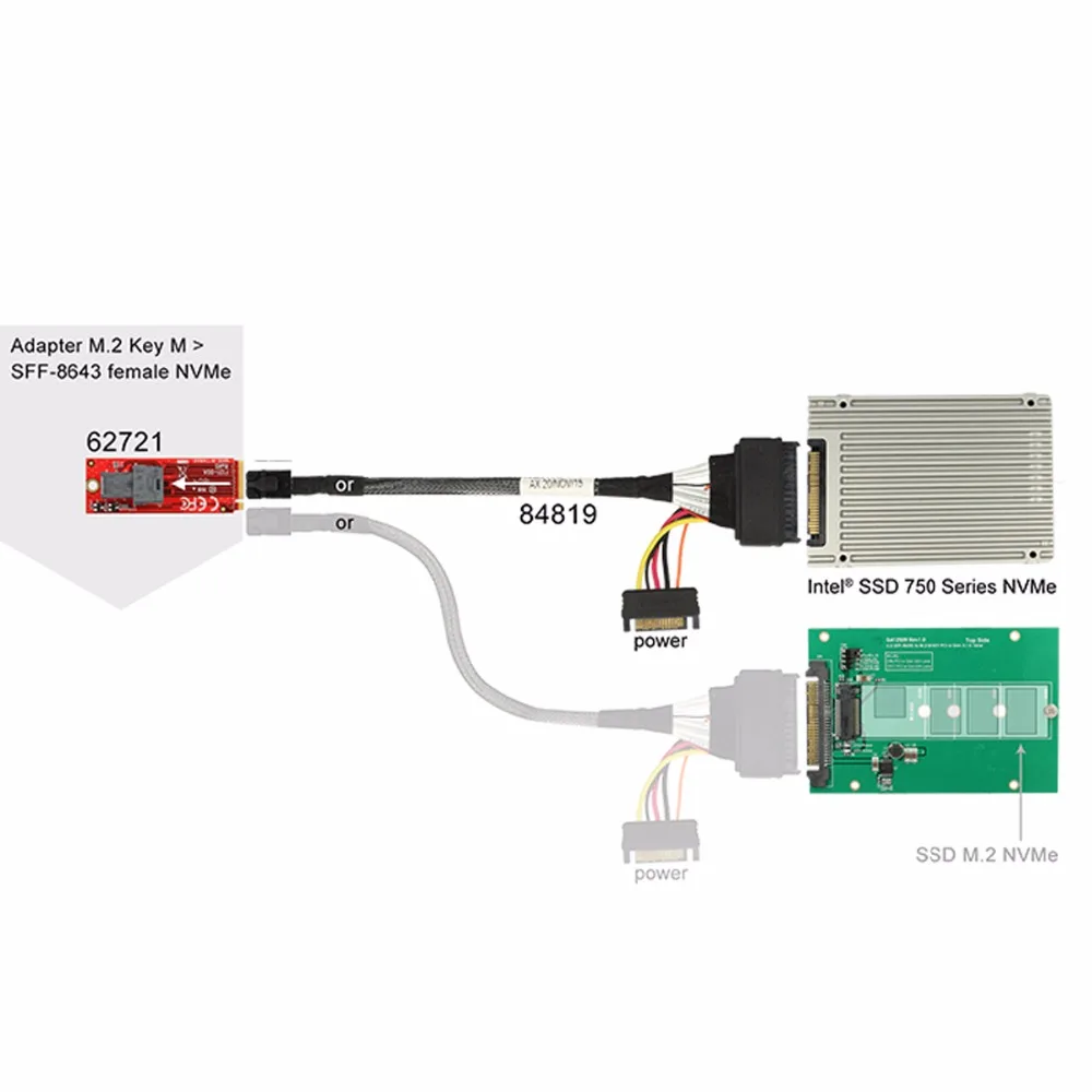U.2 U2 SFF-8639 NVME PCIe кабель SSD для материнской платы Intel 750 p3600 p3700 M.2 SFF-8643 Mini SAS HD |