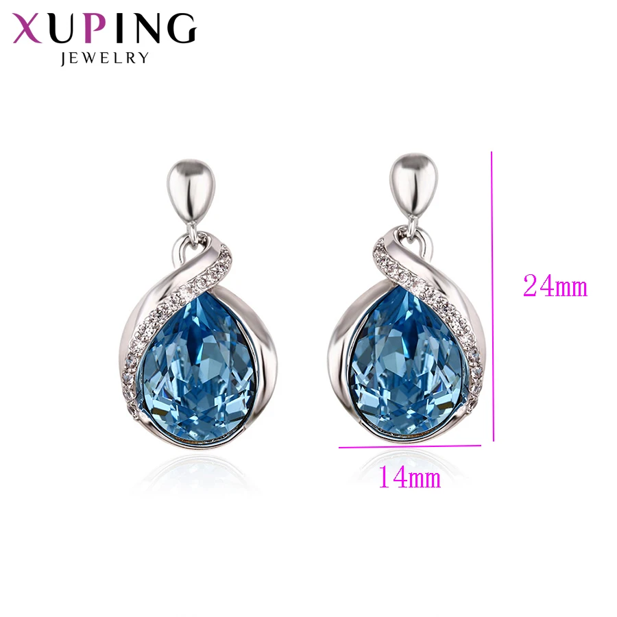 Xuping простые круглые серьги кольца темпераментные кристаллы от Swarovski Роскошные