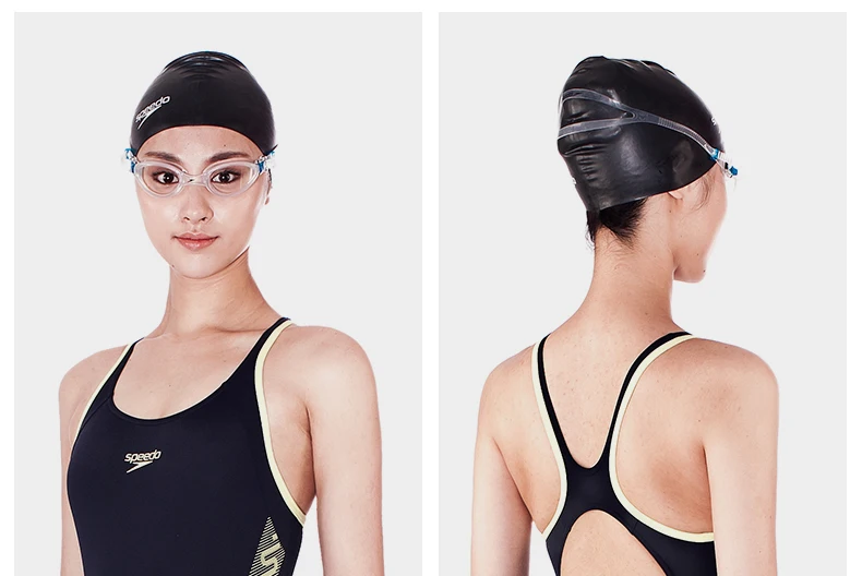 Однотонная плоская силиконовая шапка Speedo 100% силикагель плавательная s для