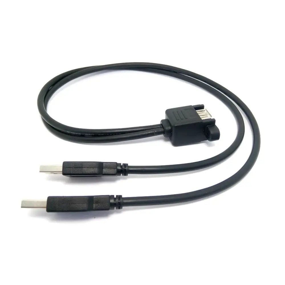 0.25 м 1 сиамские Dual port USB2.0 УДЛИНИТЕЛЬ с резьбовыми отверстиями может быть