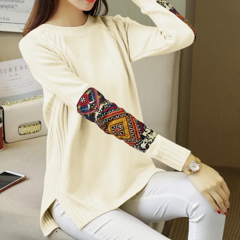 2018 Autumn winter women sweaters and pullovers korean long sleeve casual sweater for solid knitted jumpers mujer | Женская одежда