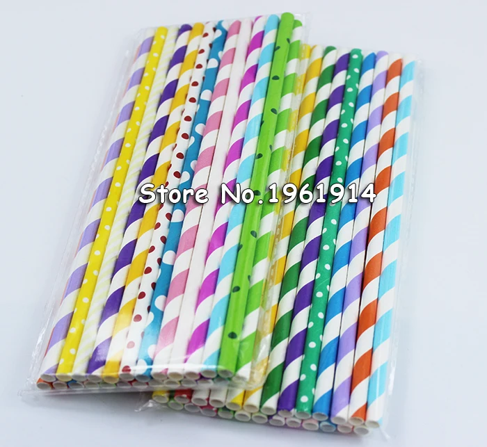 Горячая Распродажа 100 шт. бумажные соломинки для детей украшения на день рождения