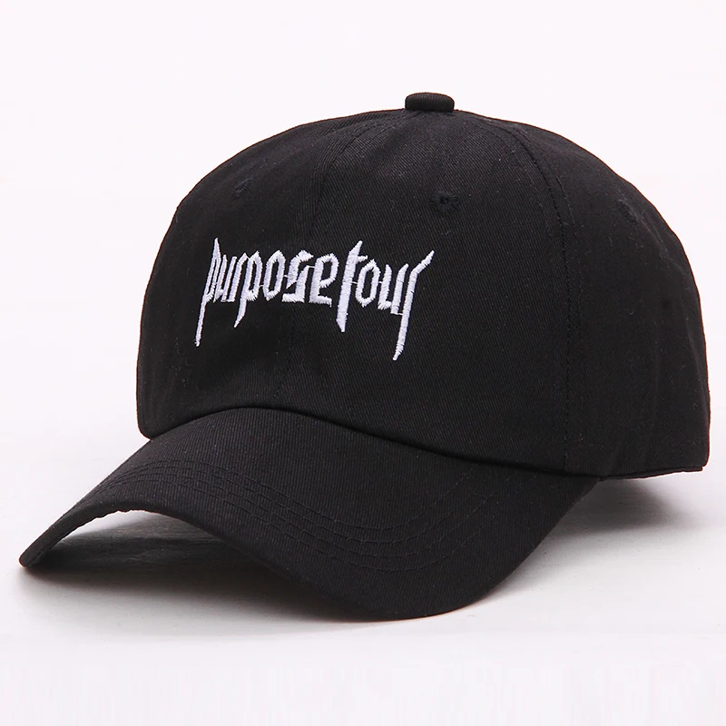 Purpose Tour Geborduurde бейсболка в винтажном стиле ретро Джастин Бибер Hoed Hoge Straat Dark Tij Cap s