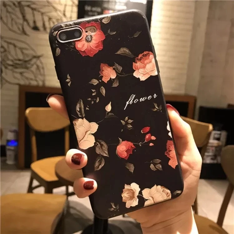 Чехол для Xiaomi Redmi 5 Plus чехол Xiomi mi 6 mi5 mi6 mi5s с цветами розовый черный чехол|Бамперы| |