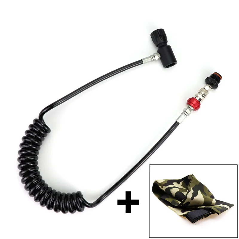 Пейнтбол пневматический пистолет Airsoft PCP Air винтовка катушки дистанционный шланг 2,5 м с слайд проверить Quick Disconnect выпуска и камуфляж Крышка