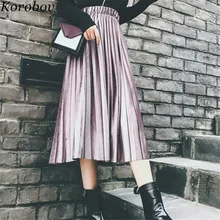 2018 Осенняя новинка Женская юбка корейская мода трапециевидная