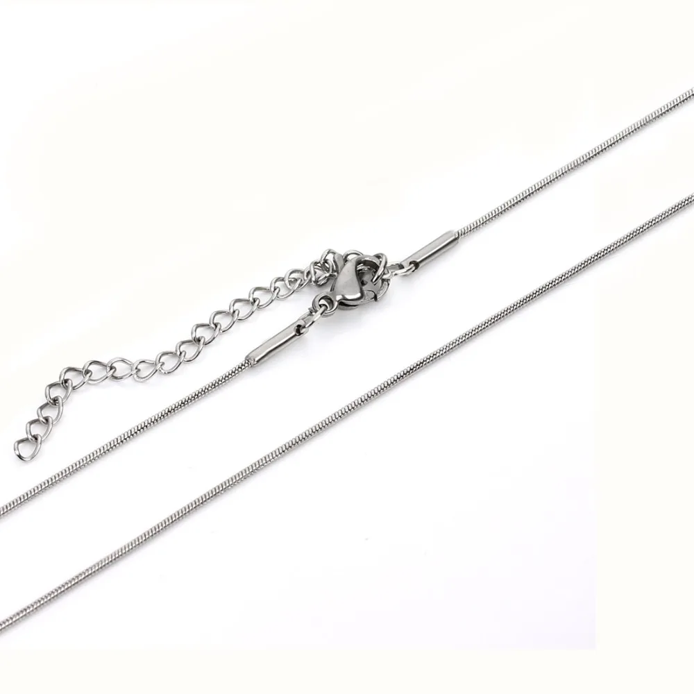 5 шт./лот ожерелье из нержавеющей стали цепи Серебряный тон змеиная цепочка
