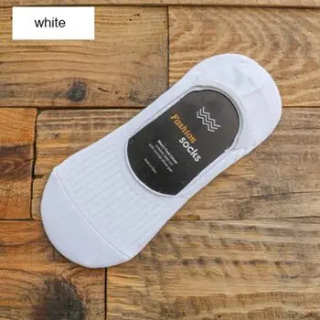 5pairs white MWZHH новые стильные летние тонкие мужские невидимые носки дышащие Харадзюку Ретро 10 цветов светильник хлопковые силиконовые Нескользящие носки - Цвет: 5pairs white