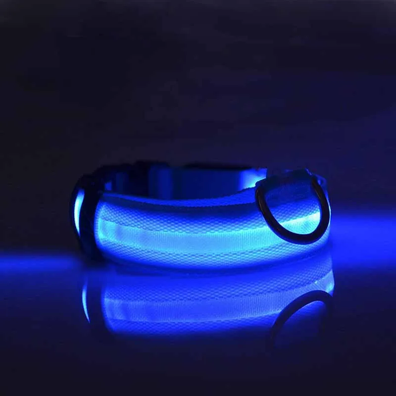 Nylon LED Pet Dog Collar Night Safety Flash Glow In The Dark Leash Luminous Fluorescent Supplies | Дом и сад