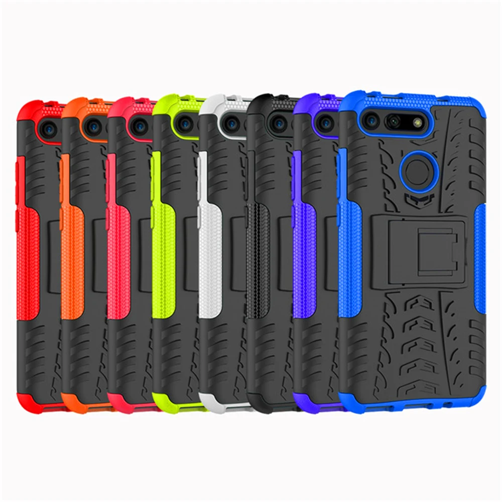 For Huawei Honor V20 8A 8C 8X Max 10 Lite Nova 4e 3i Case Hard Plastic Soft Silicone Hybrid Armor Stand PC + TPU Phone Cover | Мобильные