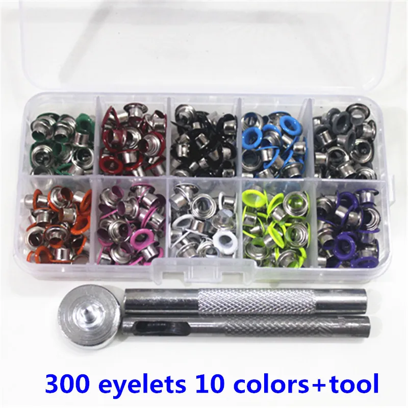 300 mix and tool DIY материалы. Цветной спрей газ. Люверсы. С заклепками. Кукурузы. Цвет Петлица. Разноцветные пряжки. Шнурки глаз металлическое отверстие ушко инструмент - Цвет: 300 mix and tool