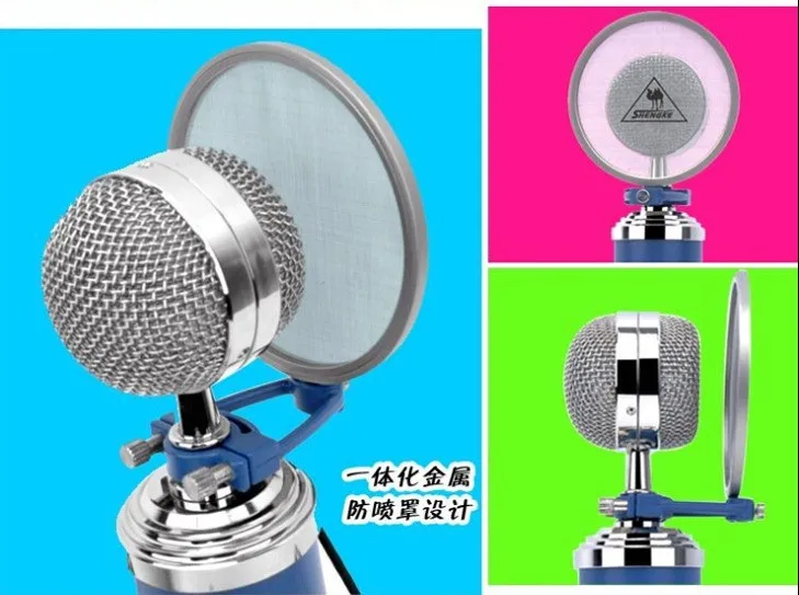 Конденсаторный микрофон ISK AT 500 профессиональный для записи компьютера синий и