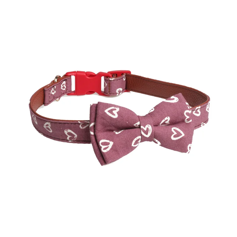 dark pink Ошейники для собак и кошек милые цветочные шарф с бантиками ожерелье Маленькие Средние собаки и ошейник для кошек Регулируемая пряжка миска для щенка галстук - Цвет: dark pink