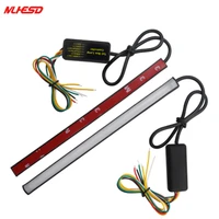 22cm 3w led motorcycle rear brake stop strip light leftright trun flowing lamp with control box 12v 12led rgb light strip