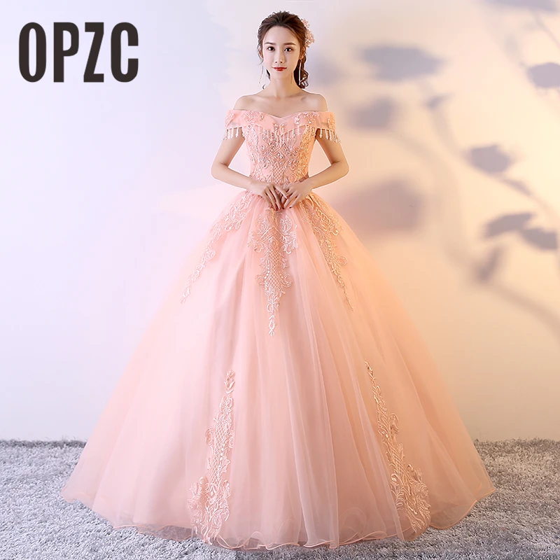 Костюм с открытыми плечами розовое свадебное платье вырезом лодочкой элегантное