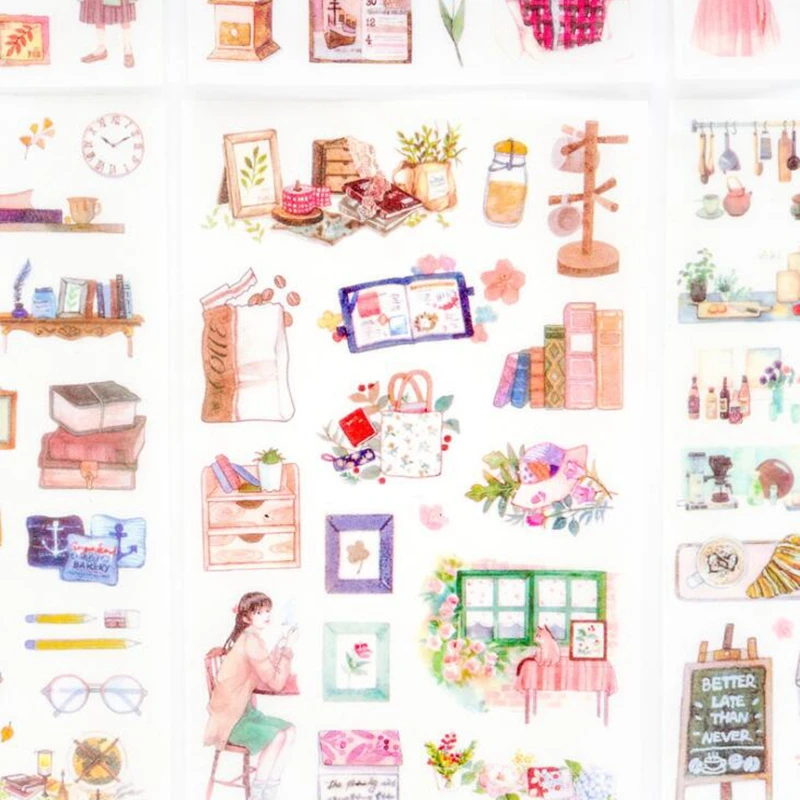 6 Sheet/lot Girls Furniture Party Decorative Stationery Stickers Scrapbooking DIY Diary Album Stick Lable Escolar Stationery