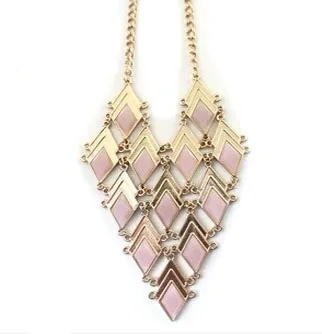 Модное ювелирное изделие Брендовое качественное ромбовидное ожерелье из сплава