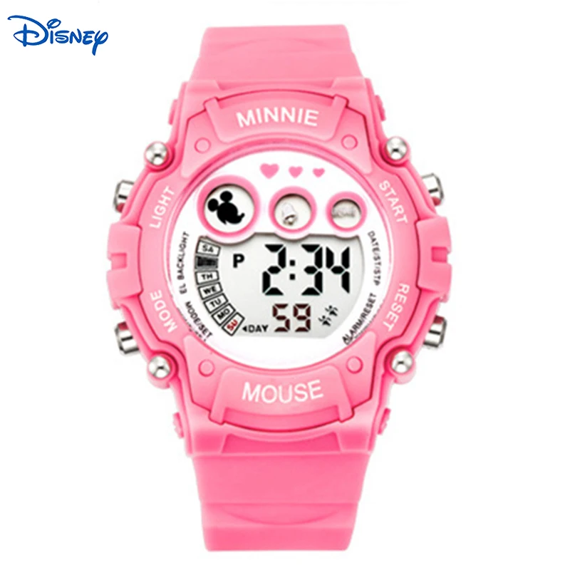 Disney девушка Часы цифровые часы Montre Femme MARQUE De Luxe известный бренд розовый Дата детей