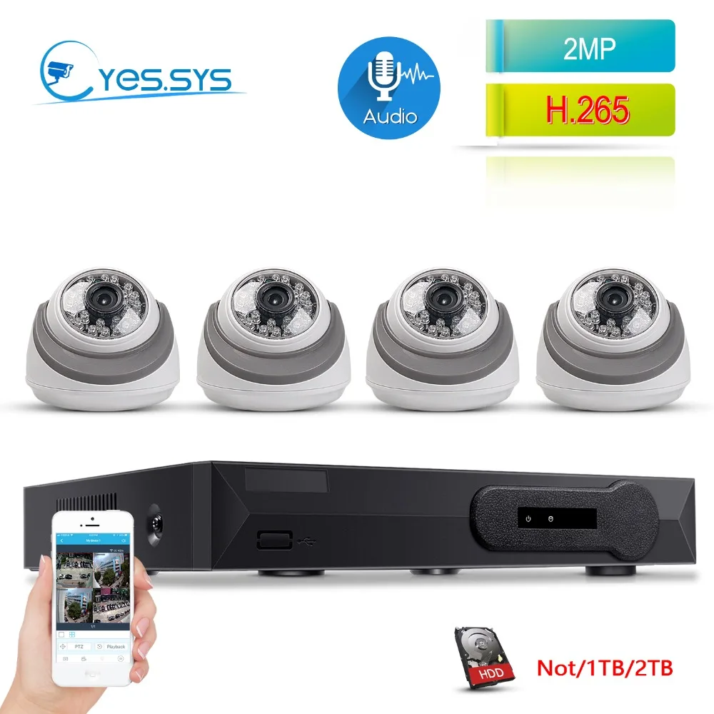 Глаза. sys аудио 4CH P2P 1080 P NVR Сеть IP камера Wi-Fi Камера с микрофоном домашнего видео
