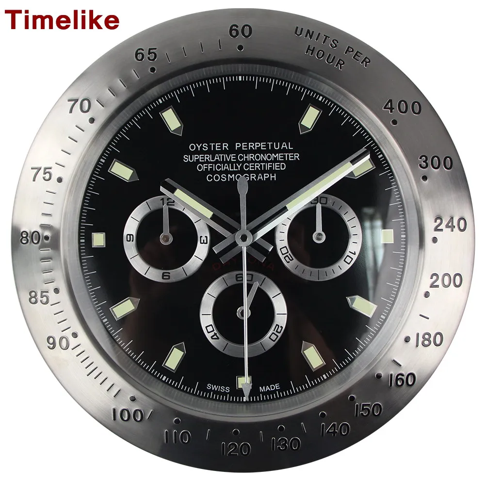 Женские серебристые металлические настенные часы с черным циферблатом наручные