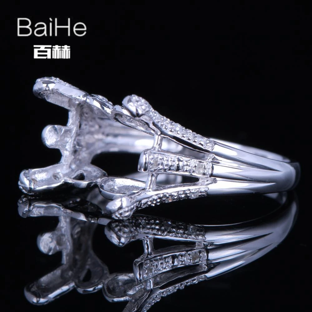 BAIHE солидное 14K белое золото изумруд помолвка для женщин Трендовое изысканное