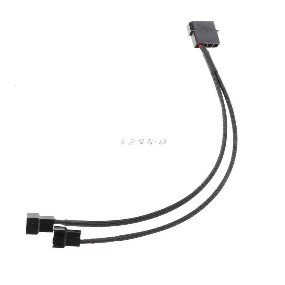 1 шт. 27 см от до 2 Way Y сплиттер с рукавами 4 контактный Molex Male 2x 3 контактный/4
