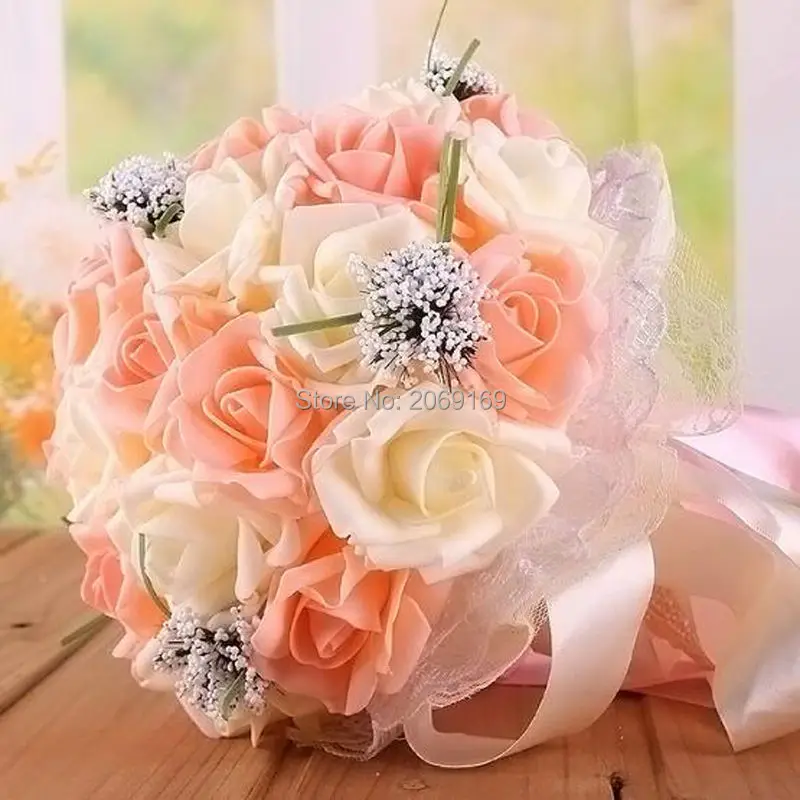 Лидер продаж бесплатная доставка свадебный букет 9 видов 24 ПЭ розы ручной работы