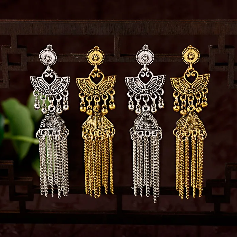 Женские классические серьги Jhumka Jhumki золотистые индийские модные ювелирные