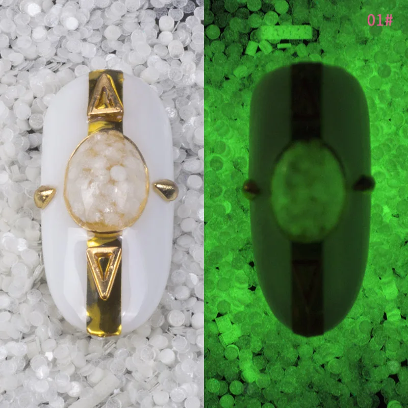 1 коробка Люминесцентная Световой Nail Книги по искусству пайетки он Звезда