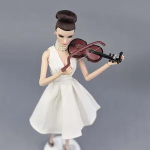 Миниатюрные музыкальные инструменты 16, аксессуары для кукол Барби, Скрипка для шарнирной куклы, детские игрушки, украшение для дома, подарок для девочки