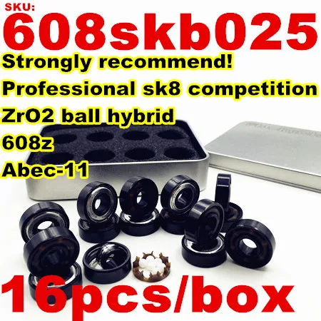 16pc zro2 ball 608z 608 Zro2 керамический подшипник Профессиональный скоростной роликовый подшипник для катания на коньках роликовый подшипник 608 Abec11 скейтборд Лонгборд подшипники для скутера - Цвет: 16pc zro2 ball 608z