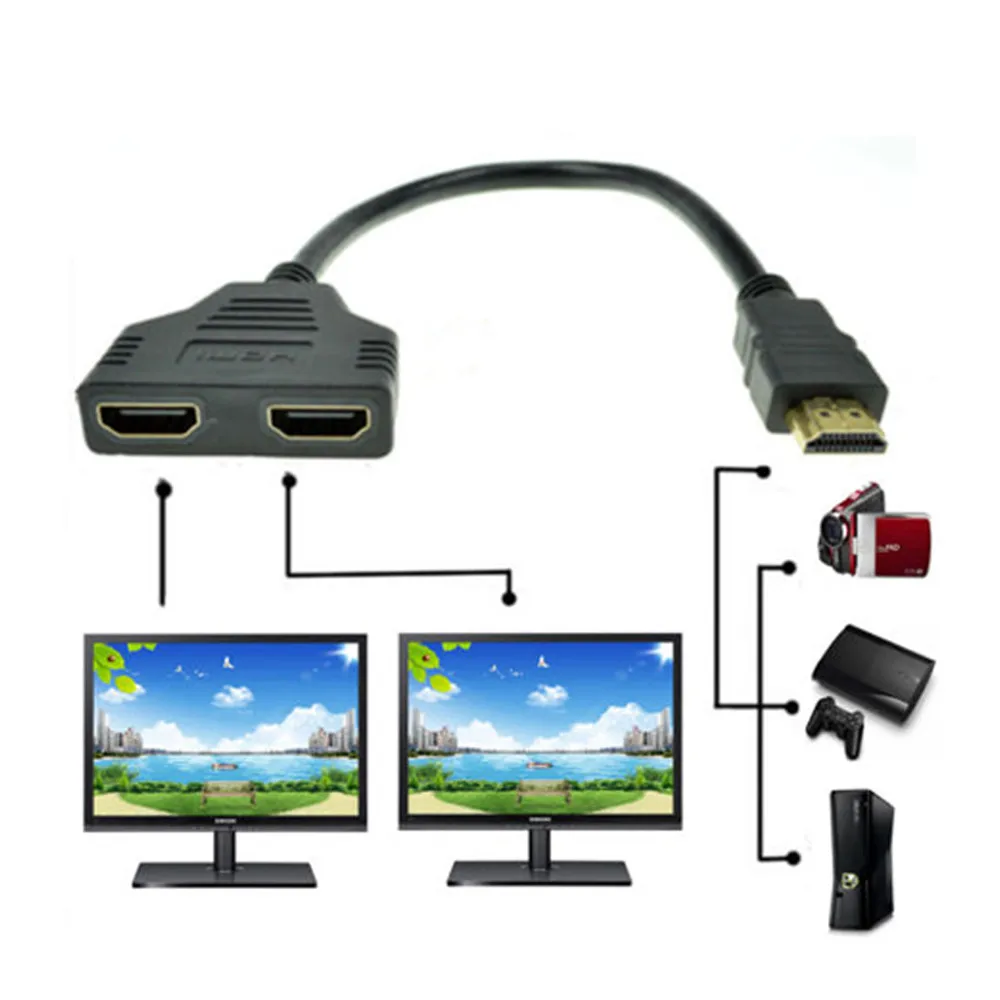 1080 P HDMI порт Male to 2 Female 1 In Out сплиттер кабель адаптер конвертер для Xbox Blu-Ray dvd-плеер PS3