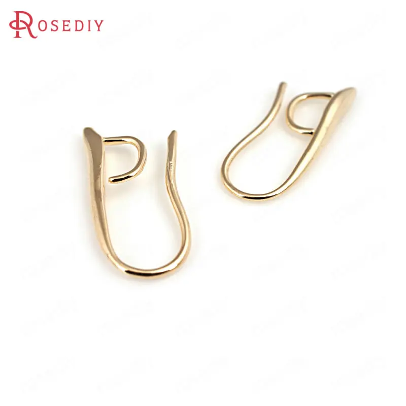 (30706)12PCS 9x20MM 24K Gold Color Brass Earrings Hooks Jewelry Making Supplies Diy Findings Accessories