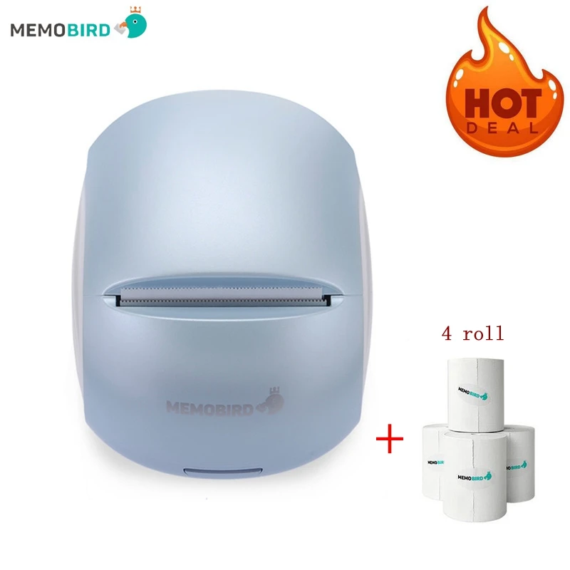 MEMOBIRD G2 портативный принтер wifi принтер штрих-кодов мини термопринтеры телефон беспроводной фотопринтер+ 4 рулона бумаги