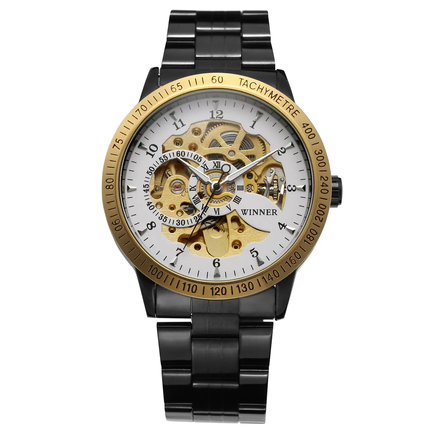 Часы Winner военные наручные часы с скелетом Ретро Классический Золотой корпус