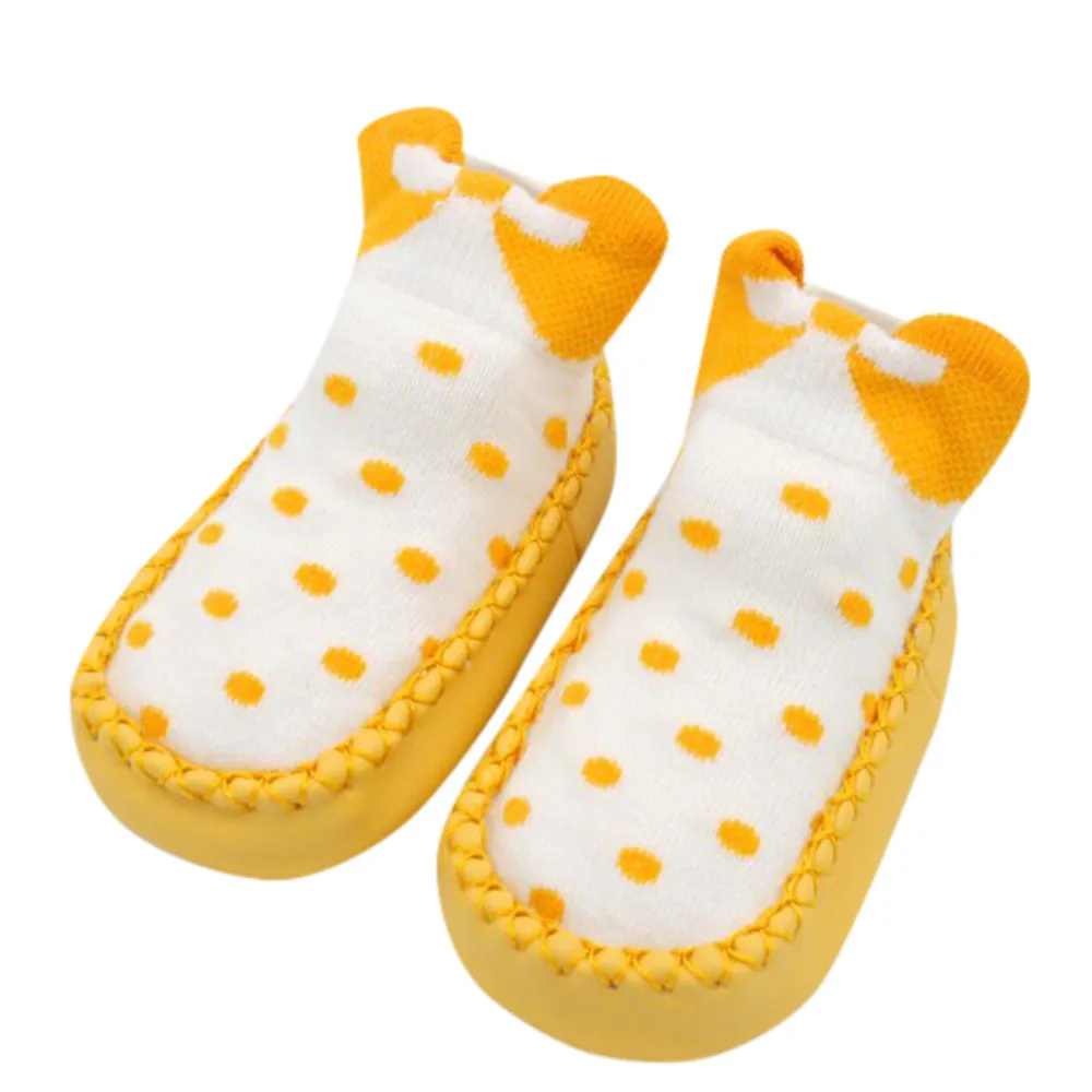 Toddler Baby Girl Boy Shoes First Walker Bow Dot Newborn Baby Girls Boys Anti-Slip Socks Slipper Shoes Boots