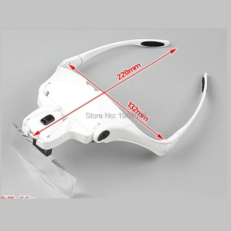 Налобный фонарь со светодиодсветодиодный подсветкой и 5 увеличительными линзами