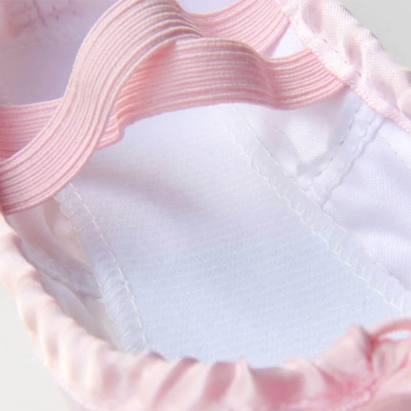 Ballet shoes pointe pink satin dance ballerina ballet flats for dancing flower upper suede sole slippers |