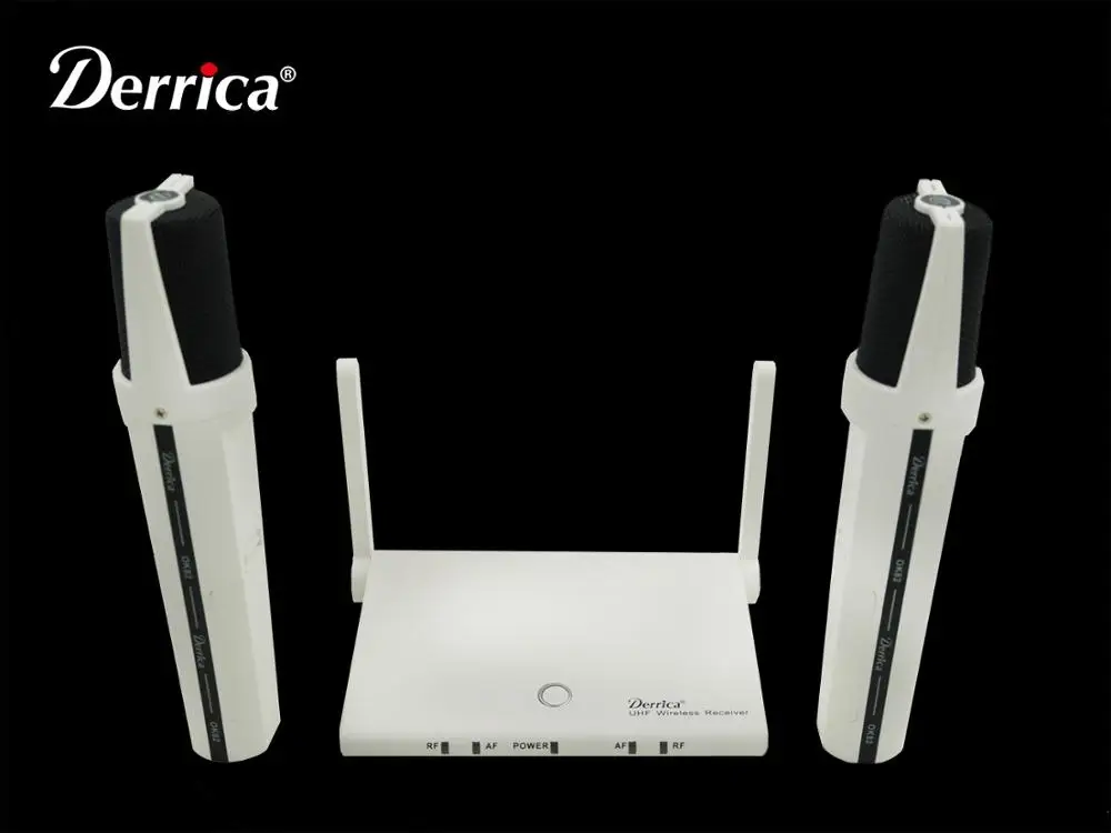 저렴한 무료 배송! Derrica OK-82 듀얼 핸드 헬드 송신기 마이크, 전문 UHF 무선 마이크 가라오케 시스템