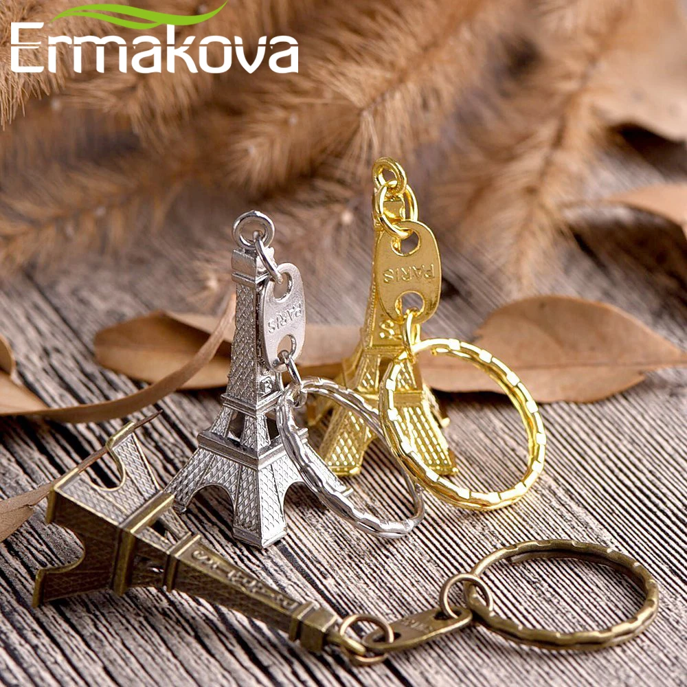 ERMAKOVA 15 шт./компл. 3D Брелок Эйфелева башня Французский сувенир брелок фигурка