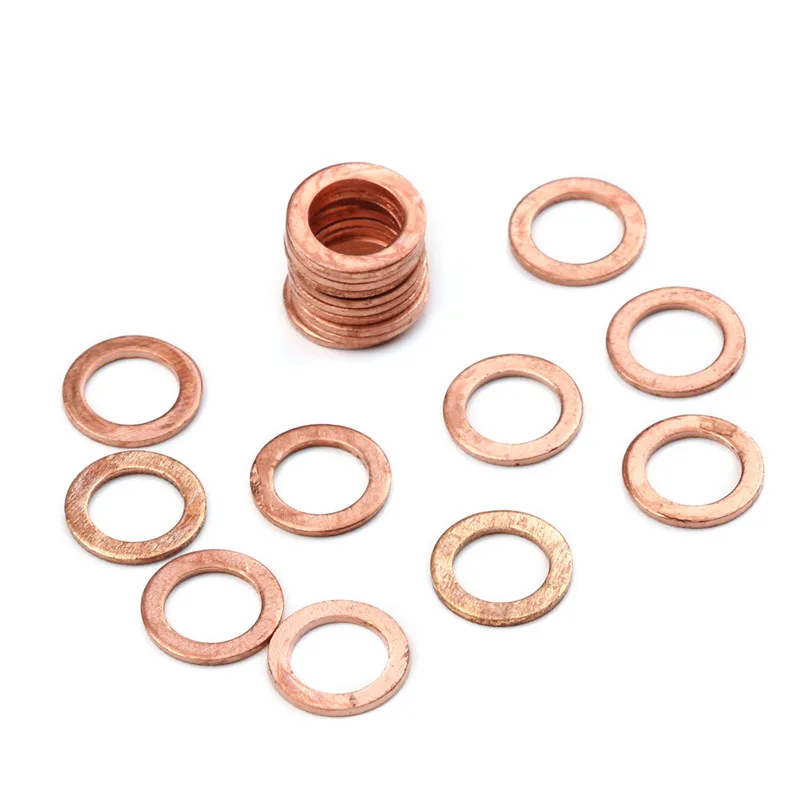

20Pcs 8*12*1MM Assorted Red Brass Copper Washer for Boat Crush Sealing Washer Flat Seal Gasket Ring For Generators Machinery