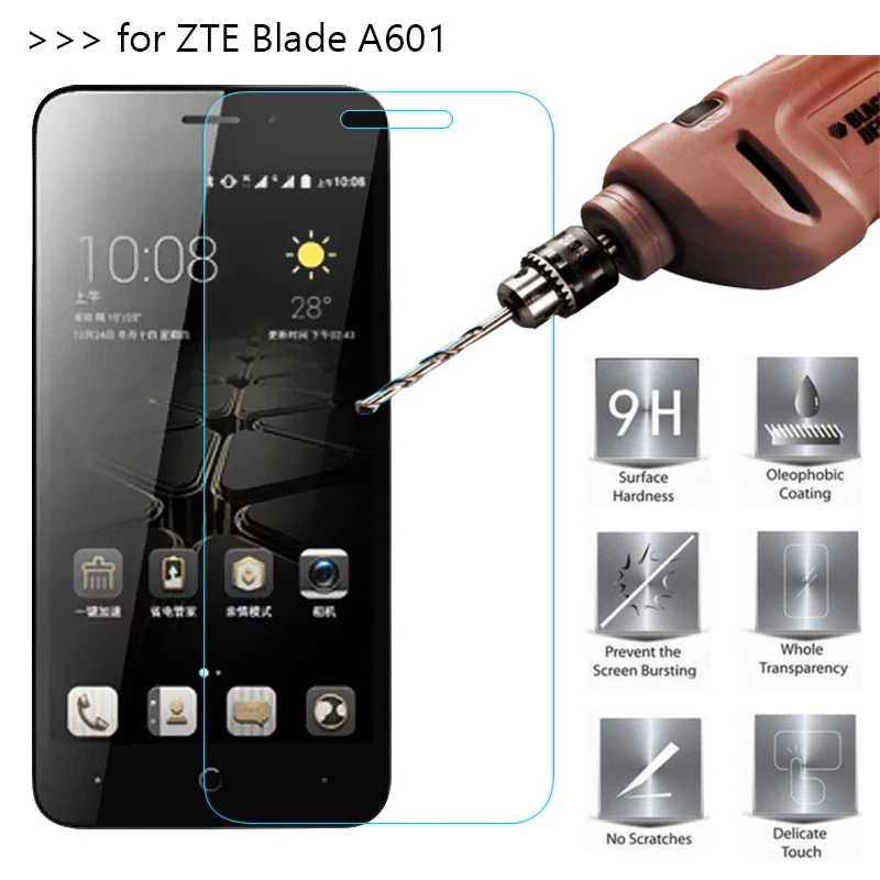 Закаленное стекло 9H 2.5D для ZTE Blade A601 защитная пленка премиум класса / A 601 5 0