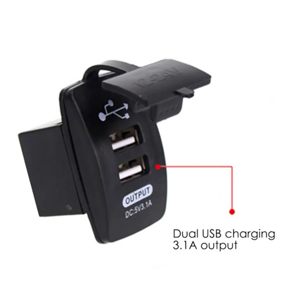 

5V 3.1A Dual USB Car Motorcycle Charger Socket Adapter Power Outlet Universal Car USB Charge Adapter Free Dropship